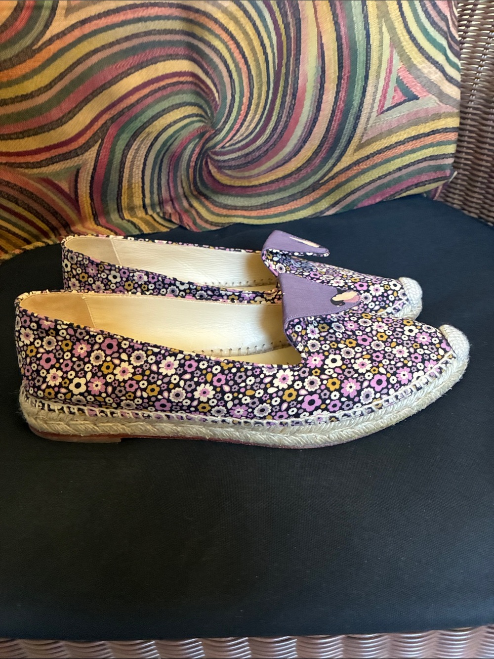 Sarah Flint Purple Floral Espadrille Flats